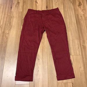 Red stripped suit pants size 34